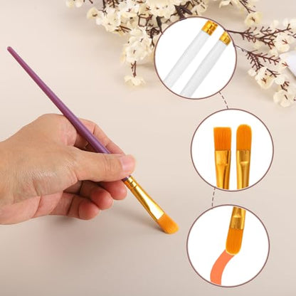 PATIKIL Paint Brushes Set, 200Pcs Acrylic Paint Brush Nylon Hair for Watercolor Oil Painting Miniature Detailing Rock Painting, White - color: White