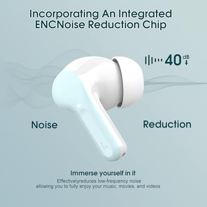 Wireless Earbuds, Bluetooth 5.4 Headphones HiFi Stereo, Bluetooth Earbuds with ENC Noise Cancelling Mic, IP7 Waterproof in Ear Earphones, 48H, LED Display Ear buds for Pad Workout Sports, Azure - color: Azure