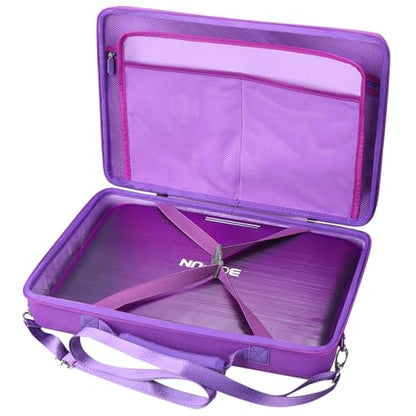 Tourmate Hard Storage Case for BOIFUN/YOTON/POFOTO/PJGCWB/WONNIE 17.5" Portable DVD Player，14'' 15.5" 15.7" 16.9" With Fixed Spring Rope EVA Box (Only Case)(Purple) - color: Purple
