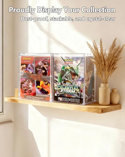 Premium Booster Bundle Acrylic Case Magnetic Lid Clear Display Case Compatible with Scarlet & Violet—Prismatic Evolutions/Journey Together/Destined Rivals Booster Bundle Packs (Box Not Included)