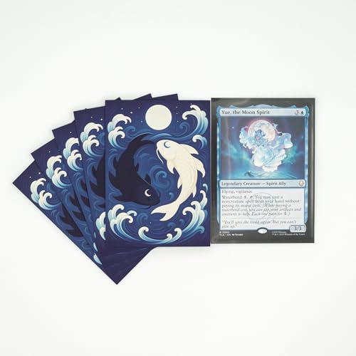 MTG Sleeves by Arcanum Industries, 103 Matte Card Sleeves for Magic The Gathering & TCG - Premium Shuffle Feel & Borderless Art with Black Interior (Spirit Koi)