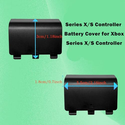 Battery Back Cover for Xbox Series S/X Controller, Battery Cover Door for Xbox Series S/X Controller, Battery Back Shell Repair Part Compatible with Xbox Series X/Series S Controller(4 Black) - color: Black