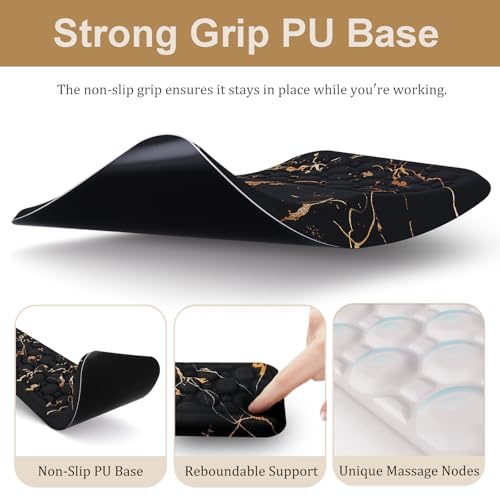Ospelelf Black Keyboard Wrist Rest Ergonomic Mouse Pad with Wrist Rest, Wrist Rest for Computer Keyboard, - color: Black Marble
