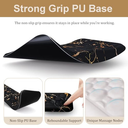 Ospelelf Black Keyboard Wrist Rest Ergonomic Mouse Pad with Wrist Rest, Wrist Rest for Computer Keyboard, - color: Black Marble