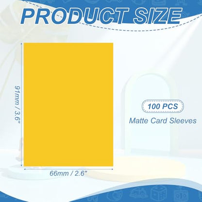 Matte Card Sleeves, Trading Card Sleeves Deck Protectors Perfect for Trading Cards & Baseball & Sports & Magic Gathering & Magic Game Cards (Yellow, 100 Pcs) - color: Yellow