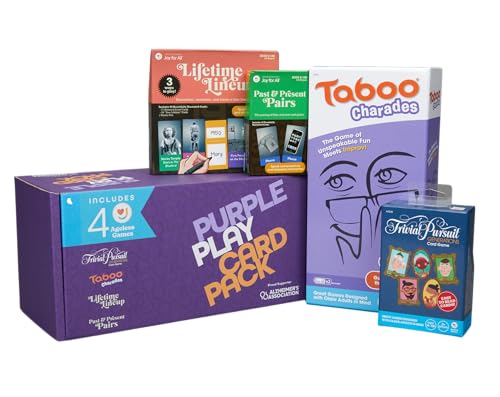 Ageless Games Purple Play Card Pack – Limited Edition Card Game Bundle for Seniors & Family - Alzheimer's Association Charity Games for Memory Care & Multigenerational Fun - style: Purple Play Card Pack