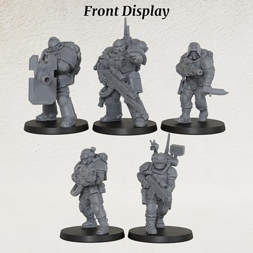 AUSPDICE Sci-Fi Operatives for Miniature Games, 28mm RPG Figure Set-AS992 | Unpainted Resin 5pc Sci-Fi Elite Squad for TTRPG Wargames, Tabletop RPG, Dungeon Masters, Skirmish Battles and RPG Gifts