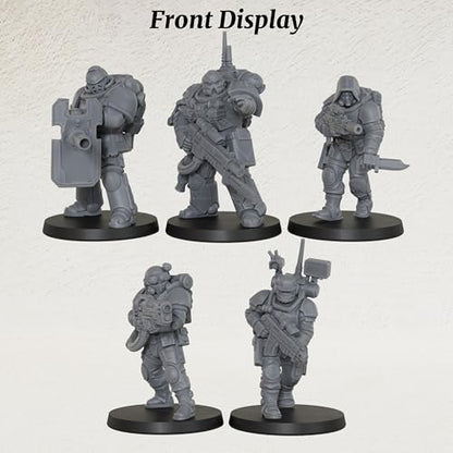 AUSPDICE Sci-Fi Operatives for Miniature Games, 28mm RPG Figure Set-AS992 | Unpainted Resin 5pc Sci-Fi Elite Squad for TTRPG Wargames, Tabletop RPG, Dungeon Masters, Skirmish Battles and RPG Gifts