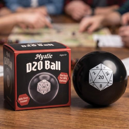 Mystic D20 Dice Ball - 20 Sided Dice Fortune Ball for DND, RPG & TTRPG Fans