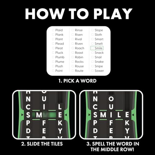 Educational Insights Slidewise - Word Games and Brain Teaser Puzzles for Kids 8-12, Kids Slide Puzzle Game, Travel Size Handheld Puzzle, Single Player Brain Teasers for Adults, Teens, and Children
