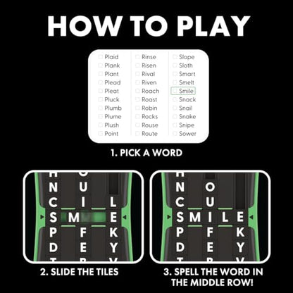 Educational Insights Slidewise - Word Games and Brain Teaser Puzzles for Kids 8-12, Kids Slide Puzzle Game, Travel Size Handheld Puzzle, Single Player Brain Teasers for Adults, Teens, and Children