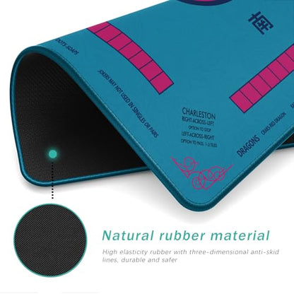 2F22E Mahjong Mat - Non-Slip Noise Reduction Gaming Mat 32.4x32.4 Inch for Mahjong/Poker/Board Games/Card Games/Dominoes (Blue-2) - color: Blue-2