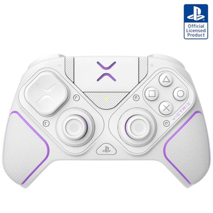PDP Victrix Pro BFG Wireless Gaming Controller for Playstation 5 / PS5, PS4, PC, Modular Esports Gamepad, Remappable Buttons, Customizable Triggers/Paddles/D-Pad/Fightpad, PC App, White - color: White
