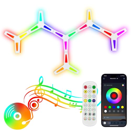 Glide Y-Shaped LED Light Panels, 6 Pack Smart RGB+IC Modular Wall Panels with APP & Remote Control, 16 Million Colors, Music Sync, Gaming Lights for Bedroom Living Room Kids Room Party Decoration - color: Y-Shaped