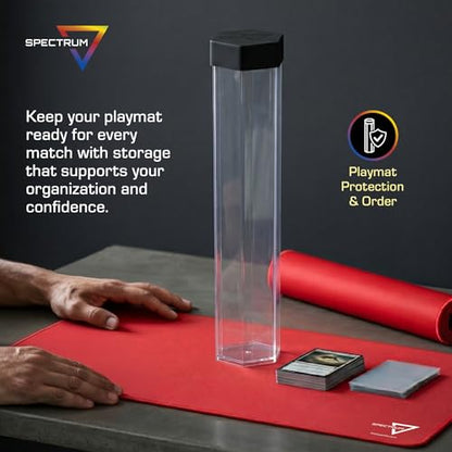 BCW Large Playmat Tube | One Tube - Single Hexagon Playmat Holder for 24" x 14" Mats | Plastic MTG Mat Tube | Protective Storage Case for TCG, MTG, and Card Games - style: Pack of 1