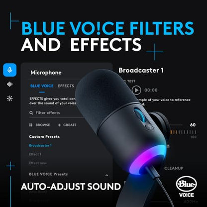 Logitech G Yeti GX Dynamic RGB Gaming/Podcast USB Microphone - Black | LIGHTSYNC, USB mic for streaming, supercardioid, USB plug and play for PC/Mac - color: Black