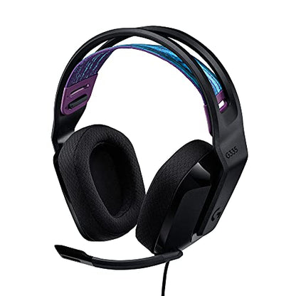 Logitech G335 Wired Gaming Headset (with Flip to Mute Microphone) - Black | Flip to mute microphone, 3.5mm audio jack, memory foam earpads, compatible with PC, PlayStation, Xbox, Nintendo Switch - color: Black, style: Wired