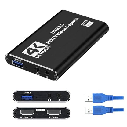 dobestyou 4K Capture Card Black for Streaming, Recording & Gaming – Video Capture Device with USB 3.0, 1080p 60fps, Plug & Play,Zero Latency for PS5, Xbox, Switch, OBS, PC, Mac - size: Capture Card Without Hdmi Cable-Black