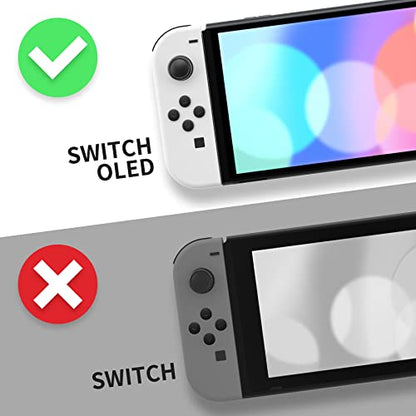 eXtremeRate DIY Full Set Shell for Nintendo Switch OLED, Replacement Console Back Plate & Kickstand, Custom NS Handheld Controller Housing with Full Set Buttons for Nintendo Switch OLED - Clear Black - color: Clear Black