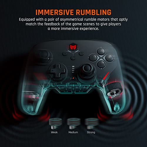 BIGBIG WON BLITZ2 Wireless Controller, 16 Fully Mechanical Micro Switch, 2000Hz Report Rate, TMR Electromagnetic Joysticks, PC Controller for PC/Switch/iOS/Android - size: BLITZ1