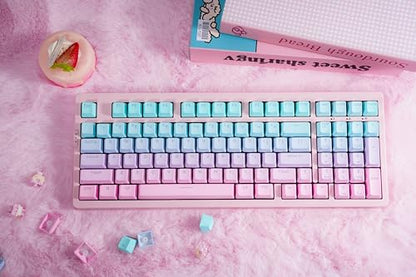 ZORNHER ZH980 Mechanical Keyboard,95% Pink & Blue Creamy Keyboard with Number Pad,Gaming Keyboard Full Size,Shine Through PBT Keycaps,Creamy Sounding Linear Switches - color: Pink & Blue Grandient, size: Creamy Switch