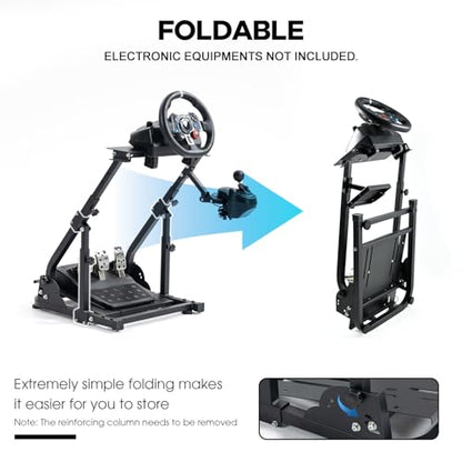 Anman Strengthen Stability Racing Wheel Stand fit for Logitech/Thrustmaster/PC/Fanatec G27,G29,G920,G923,T150,T248,T300,TMX,Upgrade Steering Shifter Mount Cockpit,Wheel Shifter Pedals NOT Included