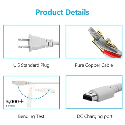 Charger for Wii U Gamepad, AC Power Adapter Charging Cord Replacement for Nintendo Wii U Gamepad