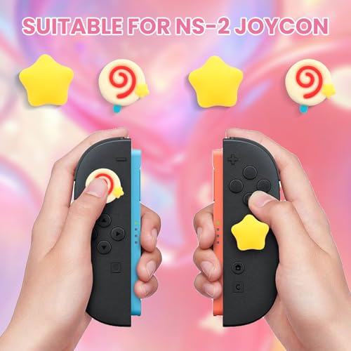 Silicone Thumb Grip Caps, 4 Pack for PS5, PS4, Xbox & Switch Pro Controller | Raised silicone caps add height and grip for aiming control, help protect analog sticks from wear and install without tools - color: Yellow