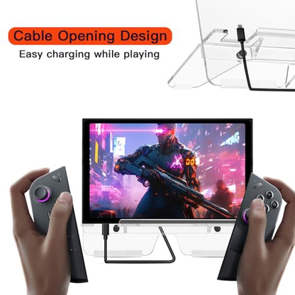 Acrylic Stand Base Compatible with Lenovo Legion GO Console | Anti-Slip Holder Desktop Playstand for 2023 Legion GO Gaming Handheld PC, Easy Charging Design, Clear Stand Only