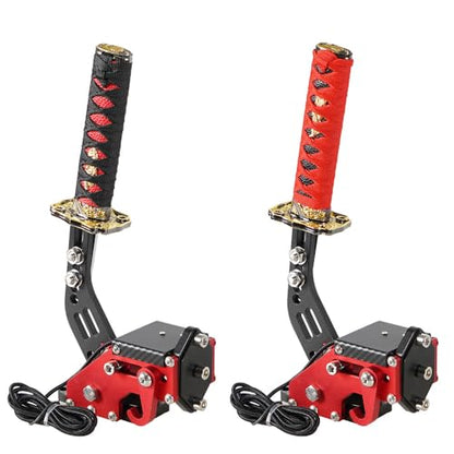 GOIPKO PC Racing Game USB Handbrake, 64 Bit PC USB Handbrake Compatible with Logitech G27/G29/G920 T500 T300 Simulated Racing Games (Red) - color: Red