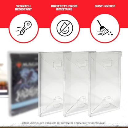 Premium Booster Pack Protection Bundle – Clear PET Sleeves + Magnetic One-Touch Card Holders for Pokémon MTG Yu-Gi-Oh