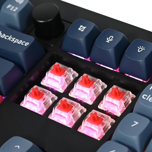 Keychron V6 Max Wireless Custom Mechanical Keyboard, 2.4 GHz Bluetooth QMK Full-Size Layout RGB with Hot-swappable Gateron Red Switch Compatible with Mac Windows Linux - color: Hot-swap Gateron Jupiter Red Switch