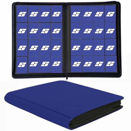1000+ Pockets Trading Card Binder, 16 Pocket Ringless Side Loading Card Holder Album, Trading Card Album Fit for YuGiOh, MTG, TCG, Game Cards, Sports Cards, Business Cards (Dark Blue) - color: Dark Blue