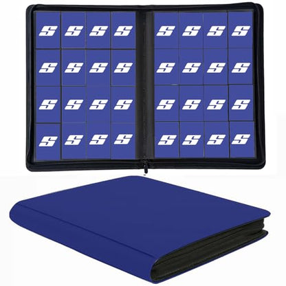 1000+ Pockets Trading Card Binder, 16 Pocket Ringless Side Loading Card Holder Album, Trading Card Album Fit for YuGiOh, MTG, TCG, Game Cards, Sports Cards, Business Cards (Dark Blue) - color: Dark Blue