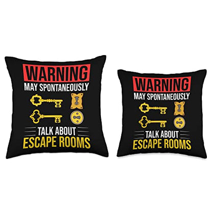 Escape Room Game Exit Puzzle Boxes Board Horror Throw Pillow - size: 18x18