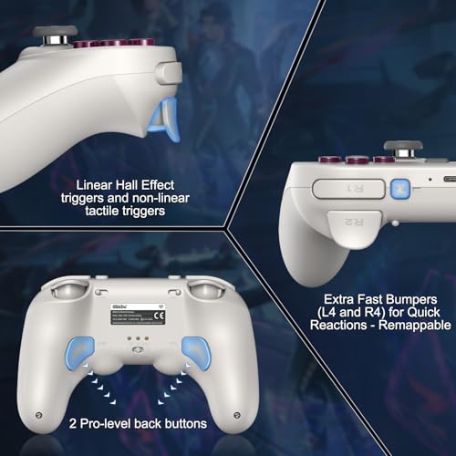 8BitDo Pro 3 Bluetooth Controller for Switch/Switch 2,Windows,TMR Joysticks | Programmable Pro Back Buttons&R4/L4 Bumpers,Hall/Tactile Triggers,Swappable ABXY Buttons,for Apple,SteamOS,Android,G Classic - color: G Classic