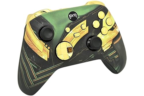 Hand Airbrushed Fade Custom Controller Compatible with Xbox Series X/S & Xbox One (Series X/S Green Armor W/Gold Chrome Inserts) - color: Series X/S Green Armor W/Inserts