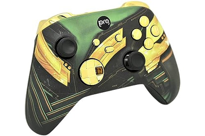 Hand Airbrushed Fade Custom Controller Compatible with Xbox Series X/S & Xbox One (Series X/S Green Armor W/Gold Chrome Inserts) - color: Series X/S Green Armor W/Inserts