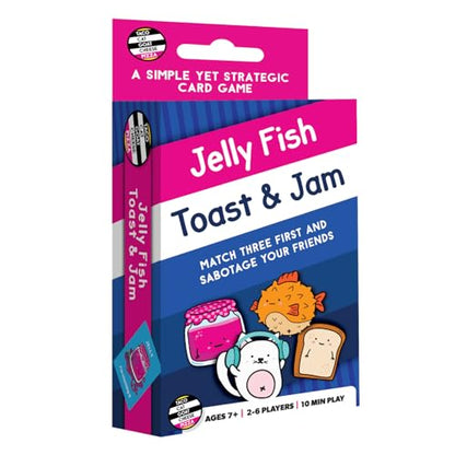 Jelly Fish Toast & Jam Card Game by Taco Cat Games, Ages 7+, 2-6 Players | Strategy card game, collection & sabotage mechanics, pun-filled cards, shifting objectives, compact for travel, quick rounds