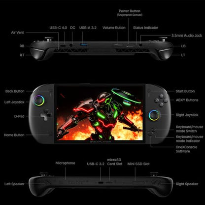 OneXFly Apex Portable Handheld Gaming PC with AMD Ryzen AI Max+ 395 CPU, AMD Radeon 8060S GPU,8-inch 120Hz Display, Air Cooling Portable Gaming Console, Windows 11,64GB LPDDR5X RAM+2TB PCIe 4.0 SSD - size: Ryzen AI Max+ 395 64GB+2TB
