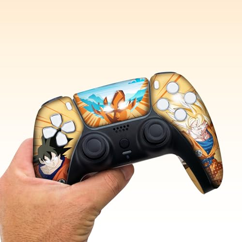 Overpowered Gokku Custom PS-5 Controller Wireless compatible with Play-Station 5 Console by BCB Controllers | Proudly Customized in USA with Permanent HYDRO-DIP Printing (NOT JUST A SKIN) (MODDED) - color: Overpowered Gokku, size: Modded - Front & Back Pr