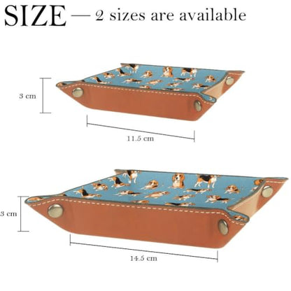 Beagle Dogs Dice Tray Folding Square PU Leather Dice Rolling Tray | Portable Dice Trays for Dice Games Like RPG, DND and Other Table Games, Folded 4.5x4.5x1.2inch - color: Beagle Dogs