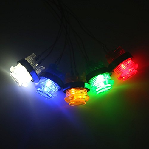 EG STARTS Classic Arcade DIY Kit Parts 2x USB LED Encoder To PC Consols Games + 2x 4/8 Ways Joystick + 20x 5V Illuminated Push Buttons For Mame Raspberry pi (Red/Blue Stick + MIX Color Buttons)
