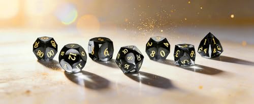 Crystal Polyhedral Dice Set for DND (7-Piece) - Hand-Polished Gemstone Gaming Dice for Dungeons and Dragons & Tabletop RPGs, with Gift Case - color: Sj-006