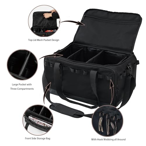 COOZMENT 35L Multi-functional Duffle Bag, Waterproof Shoe & Picnic Camping Organizer, 3 Adjustable Dividers for Travel, Sports, GYM - style: Upgrade Style