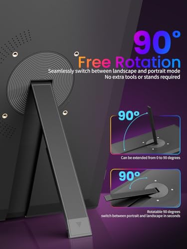 15.6 Inch Portable Monitor, 1080P FHD IPS Ultra-Slim Travel Monitor with Kickstand & Speakers, USB-C HDMI Plug & Play HDR External Monitor for Laptop PC Phone PS5 Xbox Switch - style: Monitor with kickstand