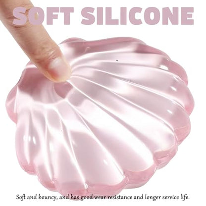 Gel Wrist Rest for Keyboard and Mouse Pink Transparent Shell Keyboard Wrist Rest Ergonomic Cute Pink Clear Cool Seashell Mouse Wrist Pad Silicone Non-Slip Support for Computer Gaming Home Office - color: Seashell Pink