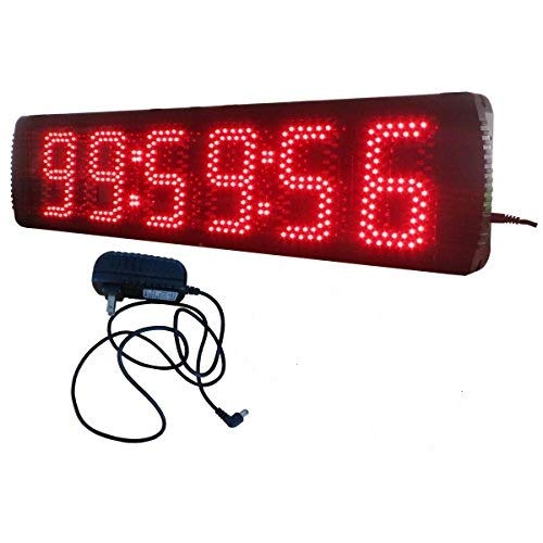 AZOOU 5-Inch High Character Single Sided LED Sport Timing Clock Countdown/Up Timer Red Color