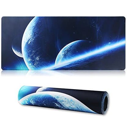 Large Gaming Mouse Pad with Stitched Edges,[27.5x11.8In] Extended Mouse Pad with Non-Slip Natural Rubber Base for Gamer/Desktop/Office/Home (70x30 Spaceball) - color: 70x30 Spaceball