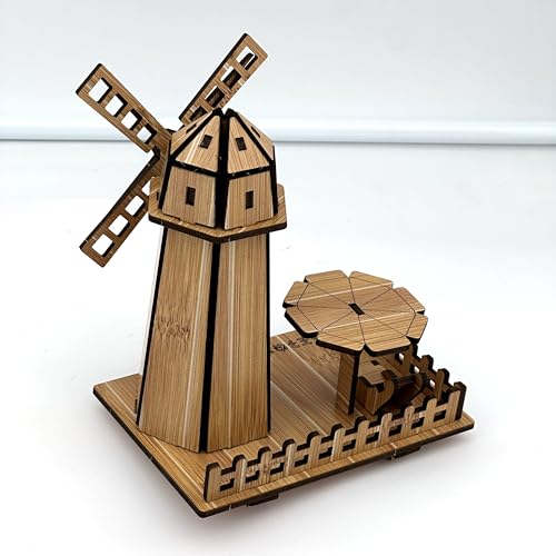 3D Puzzles for Adults, Log Cabin DIY Wooden House Model Kits for Adults to Build, Country Cottage Building Model, 3D Jigsaw Brain Teaser Puzzle, Dollhouse (Holland Windmill)
